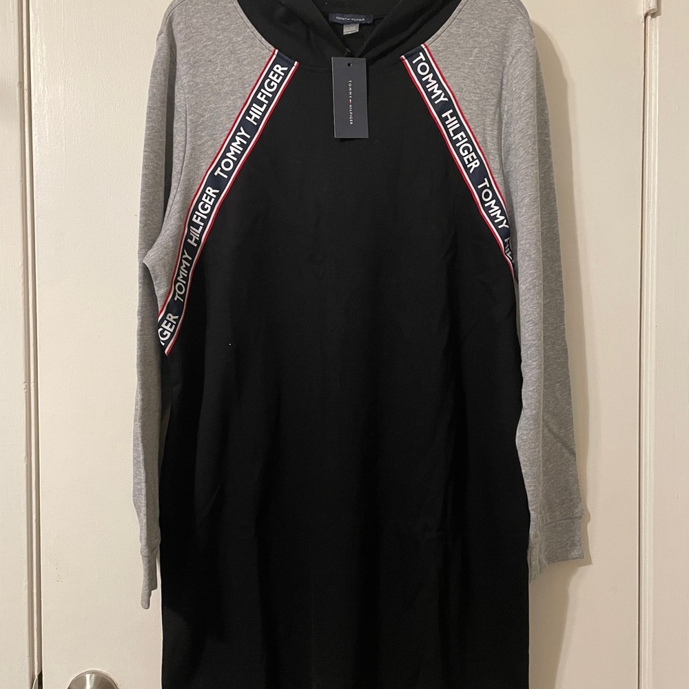 Tommy Hilfiger Black and Gray Hoodie